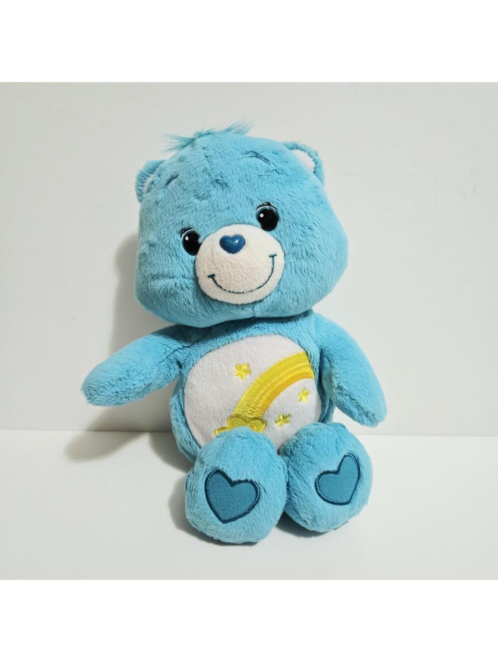 Care Bear Wish Bear 2012 Plush Blue with Yellow Star and Rainbow 12"